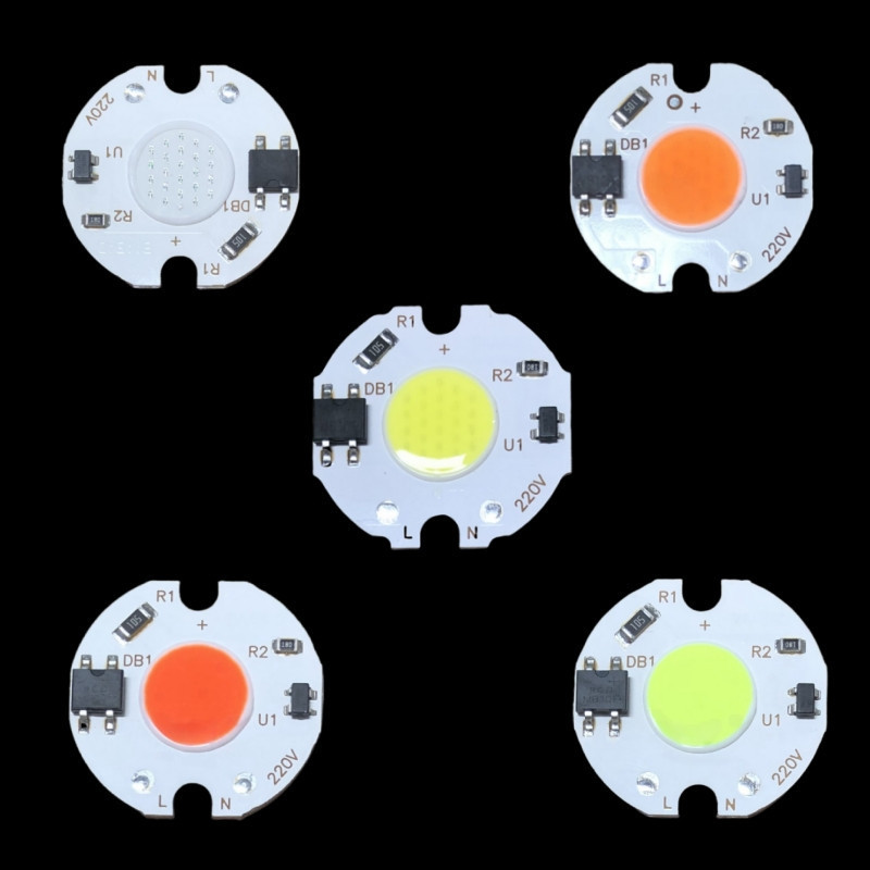 5pcs AC220V ไดรฟ์แรงดันสูงฟรี COB ชิปลูกปัด 3W5W7WLED ติดตามลงแสงตู้ไวน์แสง Thumb Light Spot Light แ