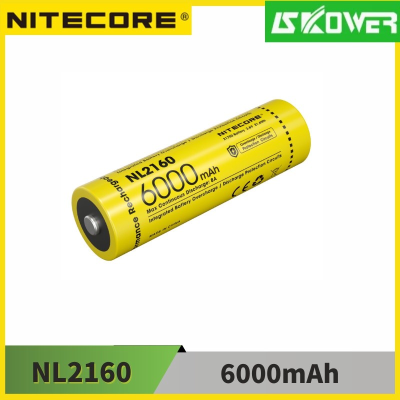 ✿Nitecore NL2160 แบตเตอรี่ลิเธียมไอออนแบบชาร์จไฟได้ 6000mAh 21700