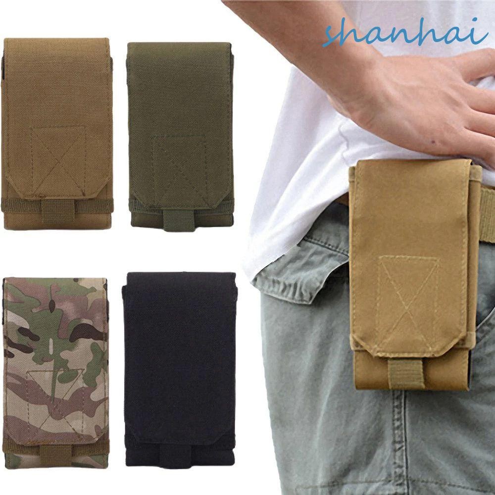 Shanhai กระเป๋าคาดเอว ผ้าไนล่อน ลายพราง กันน้ํา มีซิป สําหรับใส่โทรศัพท์มือถือ