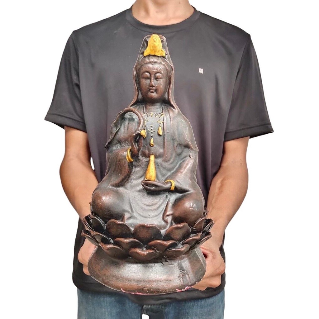 เจ้าเเม่กวนอิม พระโพธิสัตว์กวนอิม สีไม้โบราณเก่า ขนาด 5 นิ้ว สูง 7 นิ้ว sumpatichami_ppk