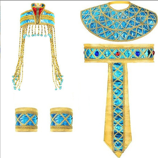 คอสเพลย์ฮาโลวีนผู้ใหญ่ฟาโรห์อียิปต์โบราณโรมันโบราณราชินีแห่งแม่น้ำไนล์อุปกรณ์เครื่องแต่งกายคลีโอพัตรา