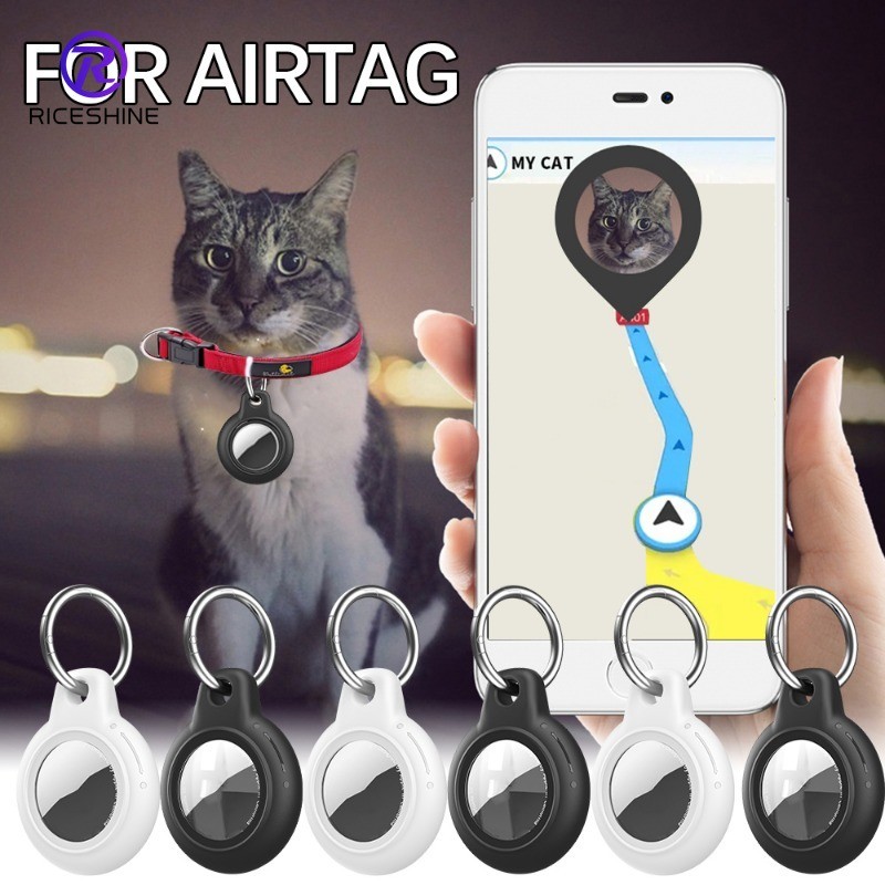 สําหรับ Airtag Pet Tracker รวมทุกอย่างฝาครอบป้องกันกันน้ําพลาสติก - โทรศัพท์มือถือแบบพกพาแบบแขวนได้ Localizer เคสป้องกันการตกพร้อมแหวนกุญแจ