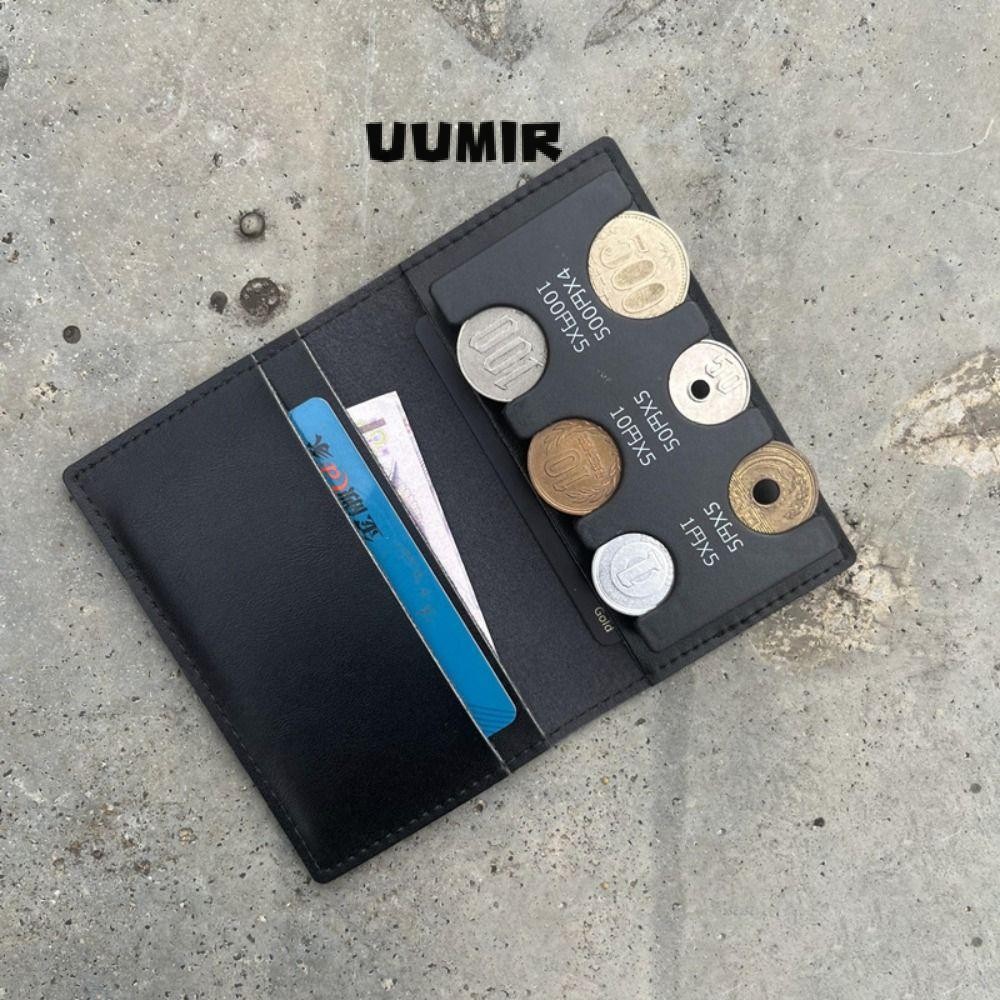 UUMIR กระเป๋าใส่เหรียญ,กระเป๋าเก็บเหรียญหลายตําแหน่งพลาสติก,กระเป๋าใส่เงินแบบพกพาสีทึบสไตล์ญี่ปุ่นสาว