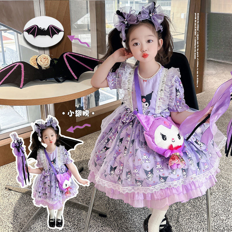 ชุดCosplay Kuromi Lolita แขนสั้น สไตล์เจ้าหญิง สำหรับหน้าร้อน