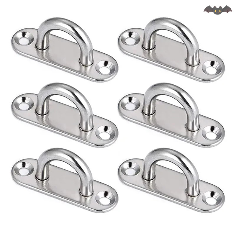 [PE] M5/6/8 ตะขอตะขอแผ่นตา Heavy Oblong Duty เหล็กสแตนเลส Pad Mount Wall U เรือเพดานแขวนแหวนโรงรถเปลญวน D รูปร่าง TH
