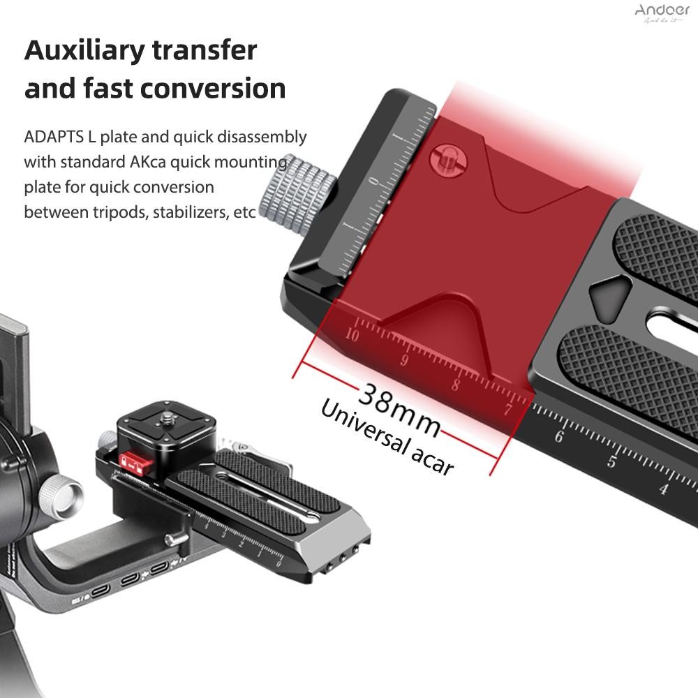 แผ่นวางจําหน่ายอย่างรวดเร็วสําหรับ Gimbal อลูมิเนียม Arca-Swiss Quick Release แผ่นอะแดปเตอร์สําหรับ DJI Ronin RS2 RSC2