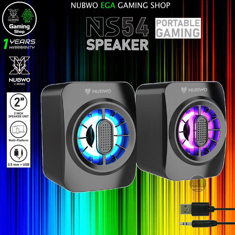 GAMING NUBWO NS54 SPEAKER PORTABLE GAMING ไฟ RGB ลำโพงคอมพิวเตอร์ โทรศัพท์ เชื่อมต่อสาย Jack 3.5