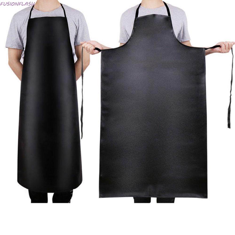Fusionflash ผ้ากันเปื้อนปรับหนังยาว PVC Butcher ทําอาหารกันน้ํามัน