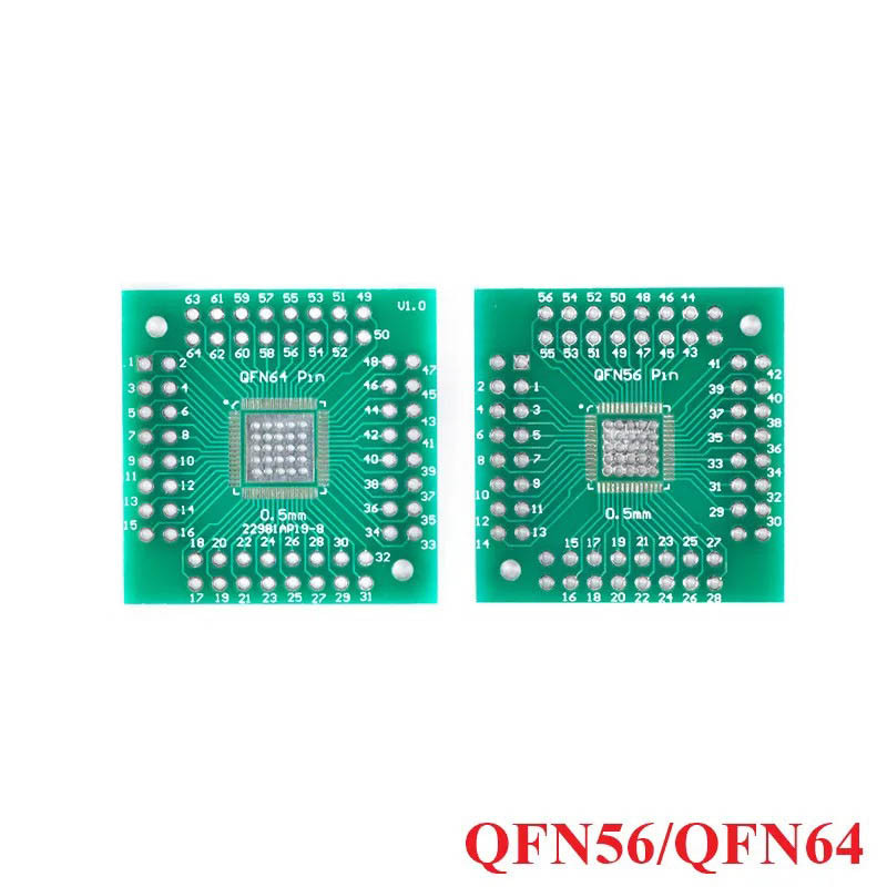 10pcs QFN56 QFN64 Transfer Board อะแดปเตอร์ PCB Pinboard SMD ถึง DIP56 DIP64 DIP Pin IC Test แผ่น 0.5 มม.2.54 มม.Pitch Converter Socke