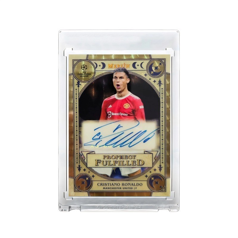 C Luo การ์ดดาวลายเซ็น 1/1 ถักทองพับการ์ดโฮมเมด Non-Panini Star Card การ์ดหักเหก๋วยเตี๋ยวยุโรปถ้วยฟุต