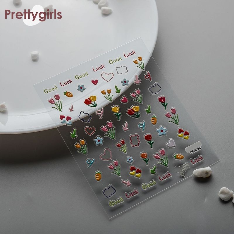 PY.thสติ๊กเกอร์เล็บ 3d ลายนูน สติ๊กเกอร์ตกแต่งน่ารัก การ์ตูน DIY สติ๊กเกอร์ติดเล็บ-PY