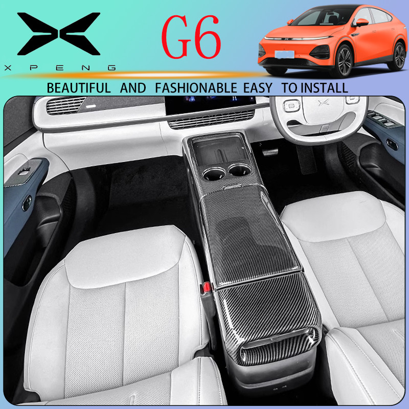 Cbc XPeng G6 การปรับเปลี่ยนภายในชุดคาร์บอนไฟเบอร์ Kick-Proof กรอบ Central Control Armrest กล่องภายใน Ded