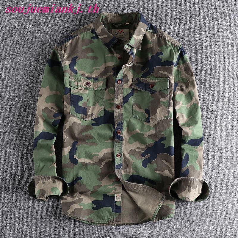 เสื้อเชิ้ตแขนยาวลําลอง ลายพราง ขนาดใหญ่ สไตล์เกาหลี ฮิปฮอป สําหรับผู้ชาย และผู้หญิง