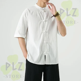 ทังทังทังชายเสื้อผ้าชายกี่เพ้าเสื้อผู้ชาย เสื้อผู้หญิง ผู้ ถัง ฮันฟู samfuสไตล์จีนรสสูทปุ่มผ้าลินินสไตล์สามไตรมาสแขนผ้าฝ้ายผ้าลินิน