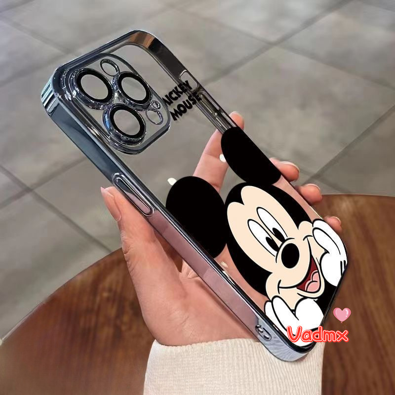 การ์ตูน Mickey ชุบเคสโทรศัพท์ใสสําหรับ Vivo X200 Pro Mini V40 Lite Y200 S1 V11i V9 iQOO NEO3 Z9 Z9X 