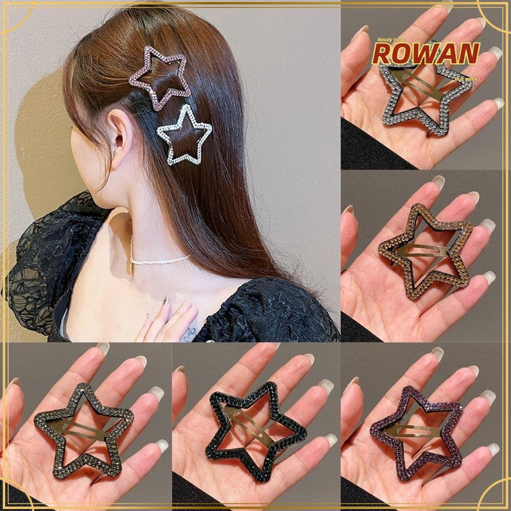 Rowans Bangs Hairpin,อุปกรณ์เสริมผมโลหะ BB กิ๊บติดผม,แฟชั่นเครื่องมือจัดแต่งทรงผมที่มีสีสัน Rhinestone Hairpins ผู้หญิงหญิง