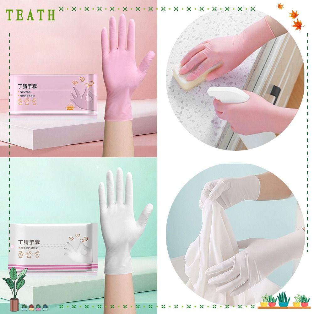ชาธ ถุงมือไนไตรสีชมพู, การทําความสะอาดในครัวเรือนอเนกประสงค์ความงามถุงมือยางแบบใช้แล้วทิ้ง, ล้างจานที่ทนทานยืดหยุ่นในครัวเรือนถุงมือกั