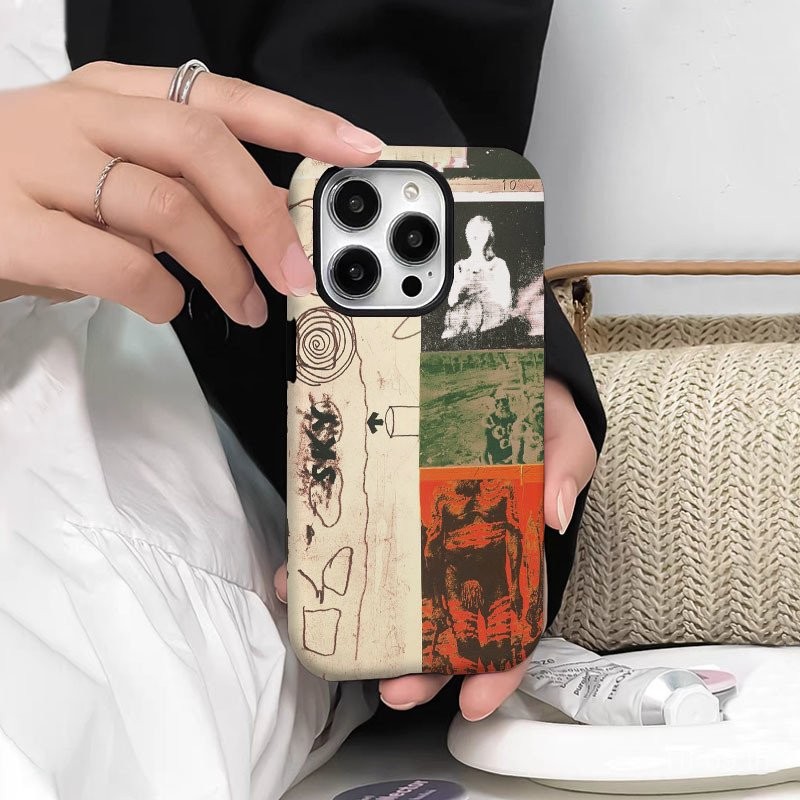 ภาพประกอบหนังสือพิมพ์วินเทจแบบอเมริกันเคสโทรศัพท์มือถือ Apple สำหรับ iPhone 16 11 13 14 15 PROMAX 16pro 15 13 14 12 11 Pro เคสโทรศัพท์มือถือ7/8PLUS xsmax XR XS ป้องกันการเปรอะเปื้อนทนทาน cotg