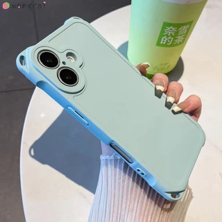 พร้อม Lanyard Holes สําหรับ Vivo V40 V30 V29 V27 V25 Pro V23 5G เคสโทรศัพท์ 4 สี่มุม Lanyard สายคล้องหลุม Candy Color Matte Frosted Simple Soft Casing Cases กรณีปกหลัง