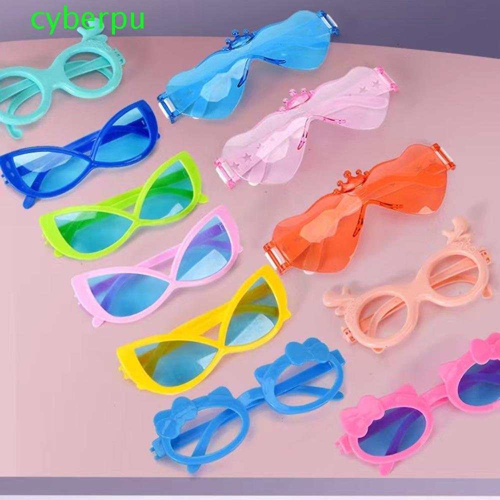Cyberpulse 2 ชิ้น/เซ็ต Retro Cool ตุ๊กตาแว่นตา,รอบกรอบ Multicolor Mini พลาสติกแว่นตาหัวใจ,ตุ๊กตาแว่นตากันแดดแฟชั่นสไตล์ Retro Mini แว่นตาพลาสติกสําหรับตุ๊กตา Party