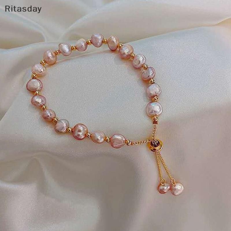 Ritasday Baroque สร้อยข้อมือไข่มุกธรรมชาติเซ็กซี่สําหรับผู้หญิงสร้อยข้อมือแฟชั่น Lady Temperament สร้อยข้อมือเครื่องประดับเกาหลีใต้ใหม่