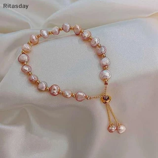 Ritasday Baroque สร้อยข้อมือไข่มุกธรรมชาติเซ็กซี่สําหรับผู้หญิงสร้อยข้อมือแฟชั่น Lady Temperament สร้อยข้อมือเครื่องประดับเกาหลีใต้ใหม่