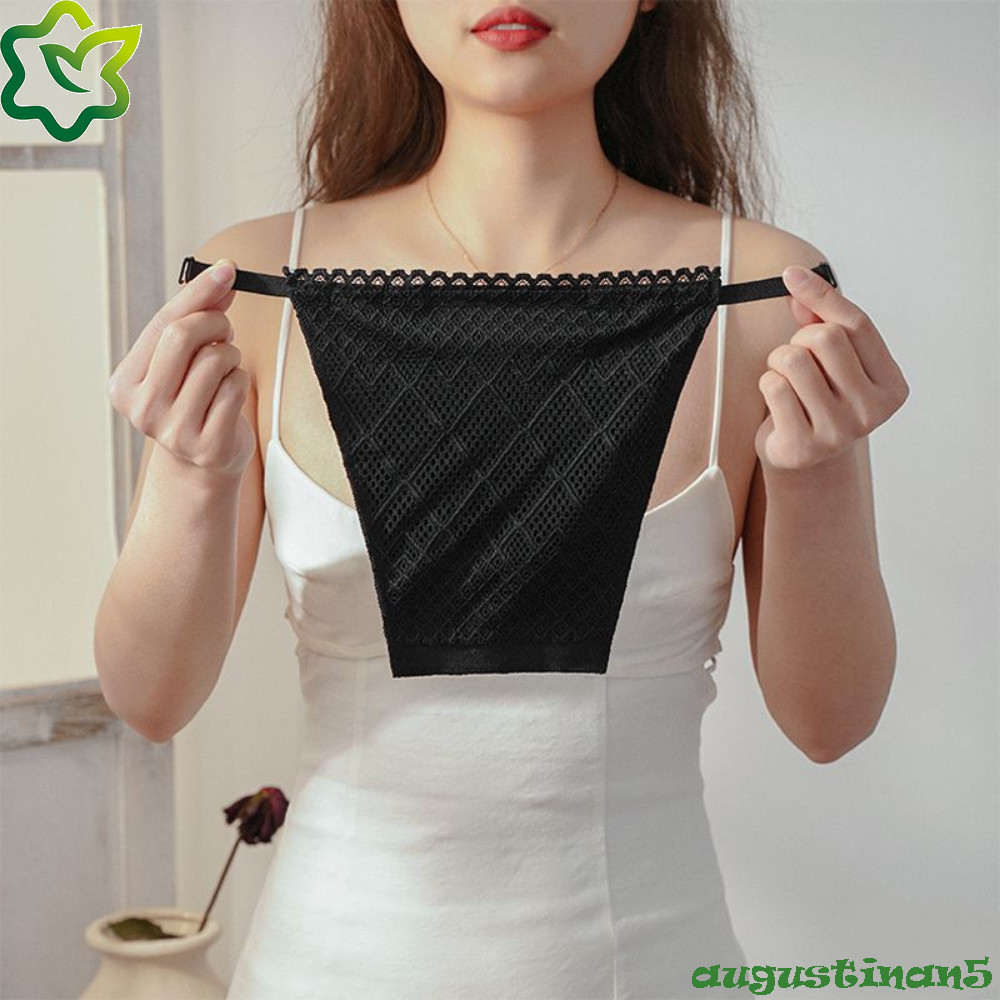 Augustinan ลูกไม้ Anti-Glare Tube Top, คลิปบน Bralette ตาข่ายที่ไม่มีสายหนังใส่ห่อหน้าอก, แฟชั่น Intimates อุปกรณ์เสริมชุดชั้นในสองชั้นแสดง