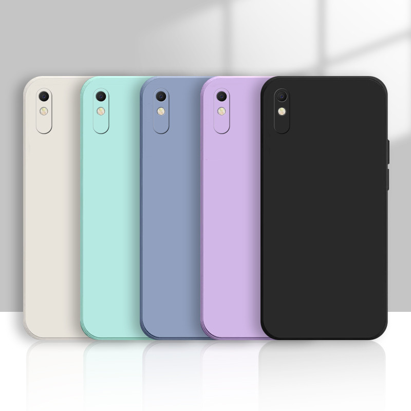 เคส Redmi 9A เคสโทรศัพท์ซิลิโคนอ่อนนุ่มครอบคลุมอย่างเต็มที่สีฟ้าสีเขียวสีดําสีม่วงสีขาวเคสโทรศัพท์ VNX1