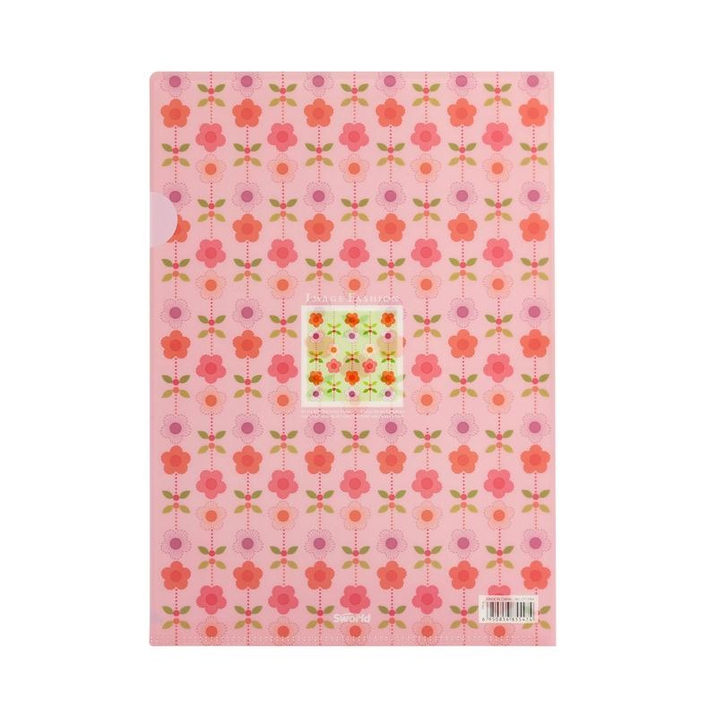 ONE แฟ้มซองพลาสติก A4 รุ่น CF1094-IF001 สีชมพู (แพ็ค3เล่ม)