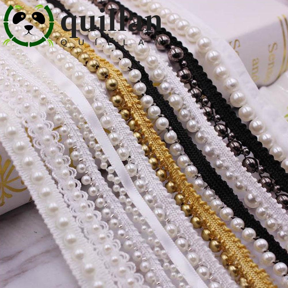 Quillan ลูกไม้ Trim ลูกปัด Handmade ผ้าสําหรับชุดแต่งงานตกแต่งเจ้าสาว Applique Craft เย็บอุปกรณ์เสริม