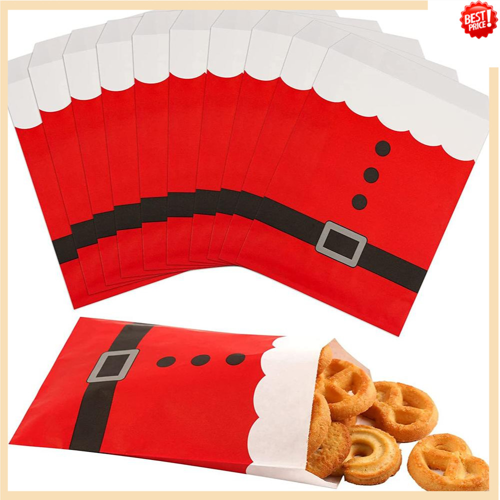 25 ชิ้นคริสต์มาสของขวัญถุงกระดาษคราฟท์ Santa Claus Snowman Xmas Party Candy กระเป๋าคุกกี้ Xmas บรรจุภัณฑ์กระเป๋าห่อ