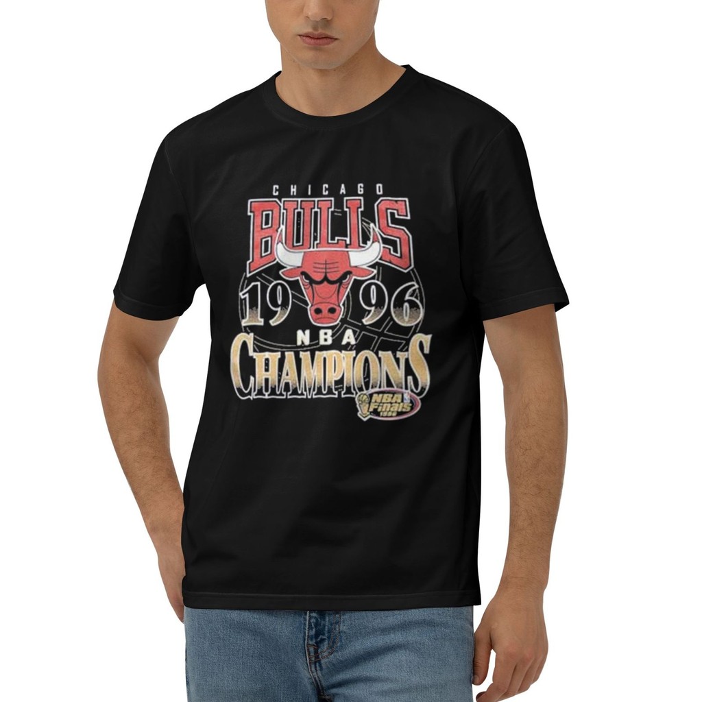 Vintage Chicago Bulls Champs Nba Chicago Bulls Graphic ยอดนิยมการพิมพ์ O-คอเสื้อยืดแขนสั้น