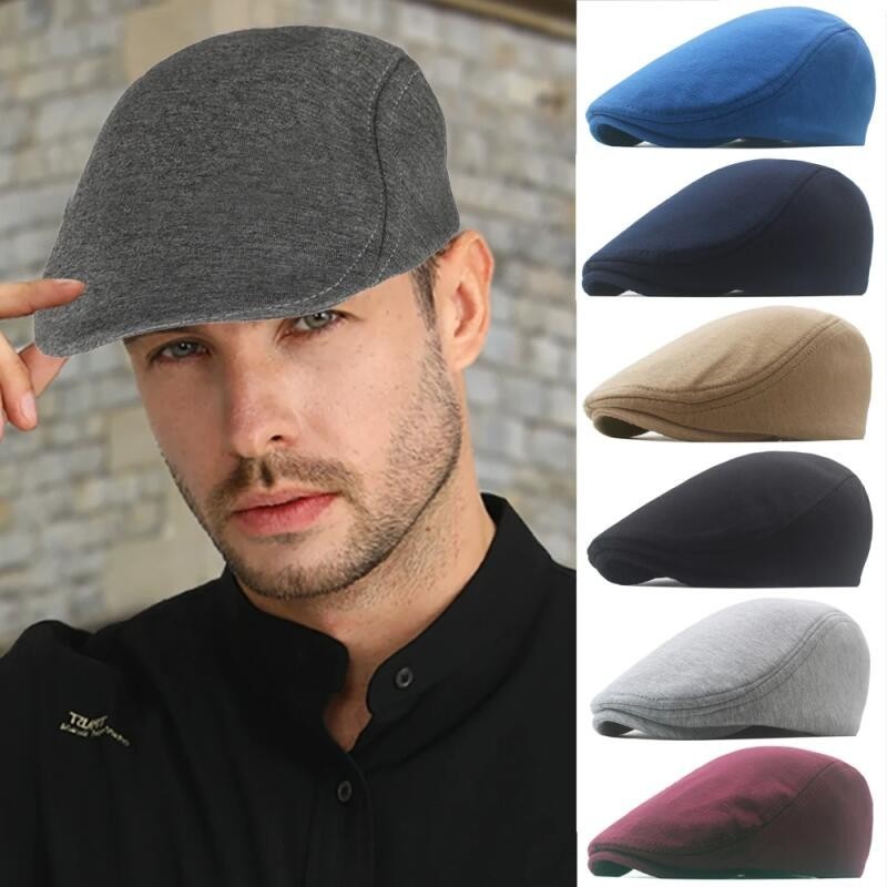 สไตล์อังกฤษ Newsboy Beret สําหรับผู้ชาย ใส่กอล์ฟ/ขับรถ กันแดด Cabbie Gatsby Ivy Peaked