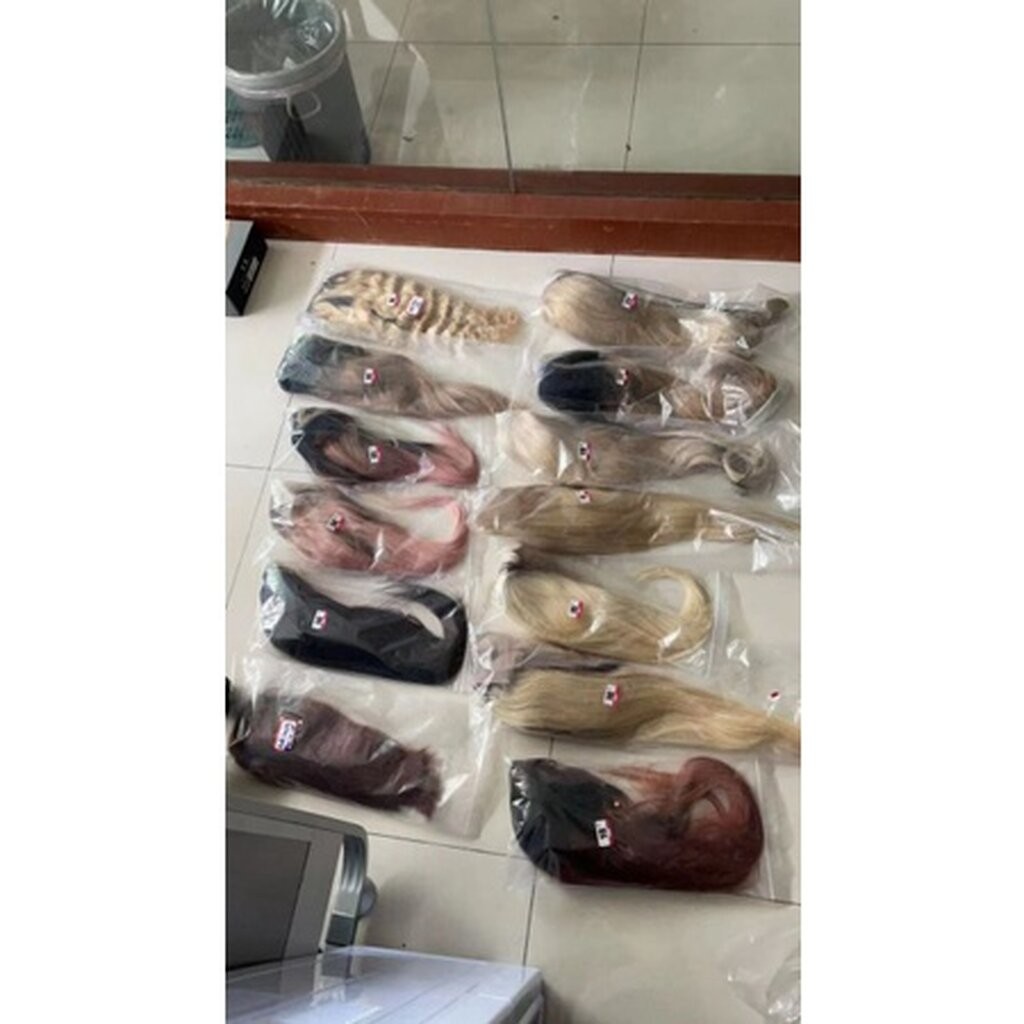 วิกผมแท้ทอมือ ผมตรง ผมดัดลอน งานสี ไฮไลท์ ผมยาว20นิ้ว ระดับเอว ผมแท้100% ย้อมสีได้