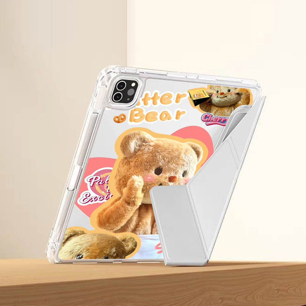 สำหรับ พร้อมถาดใส่ปากกาfor Pro11 12.9 13 10.5 11/24 Y-shaped เคสใสสําหรับไอแพด mini6 Air1 2 3 4 5 6 13 gen4 5 6 7 8 9 10