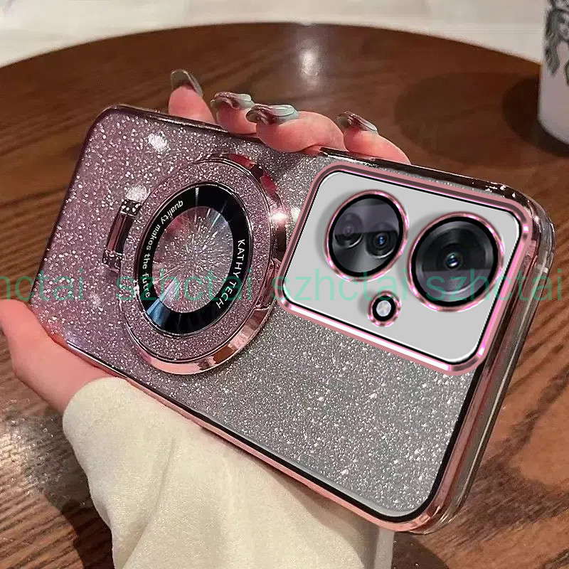 เคสโทรศัพท์ Oppo Reno11F 5G Reno11 5G Reno 11 Pro 5G Reno 8T 8 8Z 5G Reno 7 8 หรูหรา ชุบ แวววาว เคสโทรศัพท์โปร่งใสกันกระแทกพร้อมวงเล็บ เคส Oppo Reno11F 5G Reno11 5G Reno 11 Pro 5G Reno 8T 8 8Z 5G Reno 7 8
