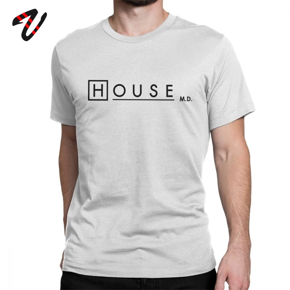House MD Men T เสื้อสําหรับ Dr House โลโก้สีขาวเสื้อลําลองเสื้อยืดคอกลม Tees ตลก T เสื้อ