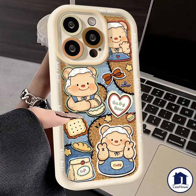 เคสนิ่มลายหมีเนยน่ารัก เข้ากันได้กับ Redmi 13C 10 9C 10C 12C 10A 12 9A 9 9T 9C NFC Note 9 11 13 12 8 10 Pro POCO M3 C55 ราคา ถูกที่สุด ดีลบีเคเค แกลเลอรีภาพที่ 2