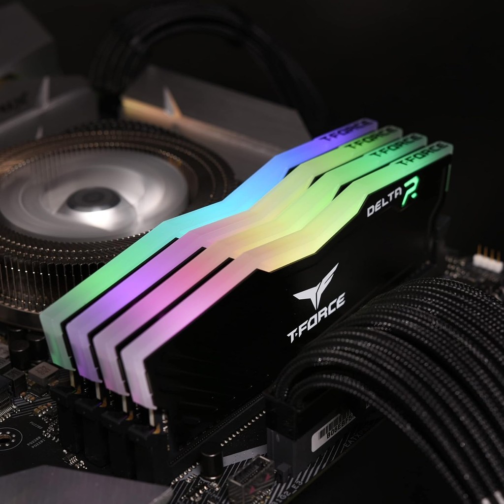 【Used 】Teamgroup T-Force Delta RGB DDR4 16GB 32GB CL16 โมดูลหน่วยความจําเดสก์ท็อป ram สีดํา