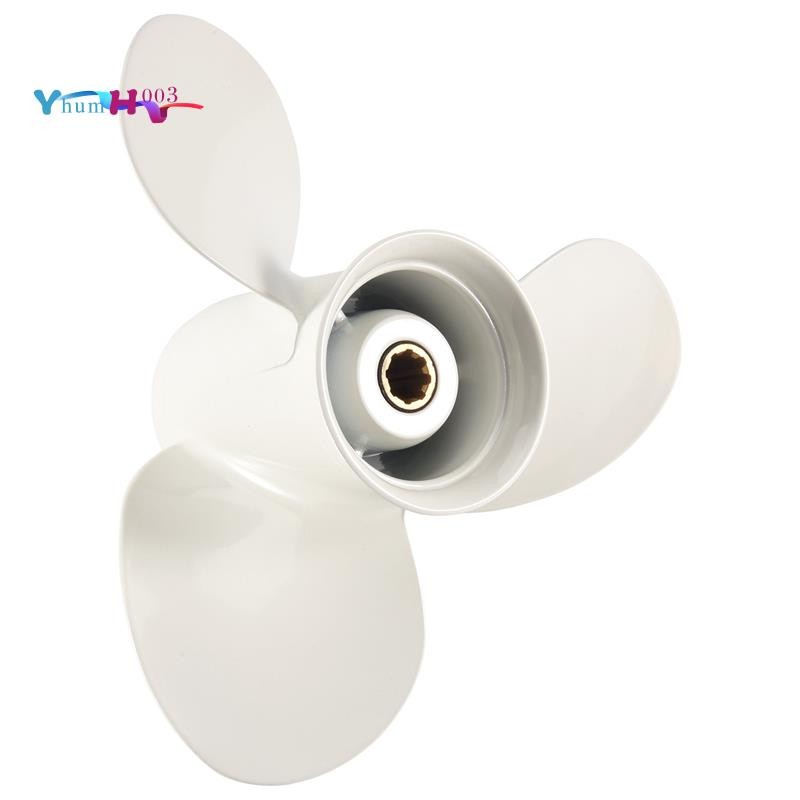 [yhumh003]Propeller 9 1/4X11 สําหรับเครื่องยนต์นอกเรือ Yamaha 9.9 HP F9.9 15HP F15C F20 อลูมิเนียม 8