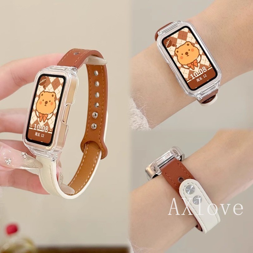 สายหนังสําหรับนาฬิกา Huawei 8 9 7 6pro Smartwatch Band เปลี่ยนสายรัดข้อมือกีฬา Retro Loop สร้อยข้อมือ Huawei Honor นาฬิกา 9 7 6 Bands อุปกรณ์เสริม