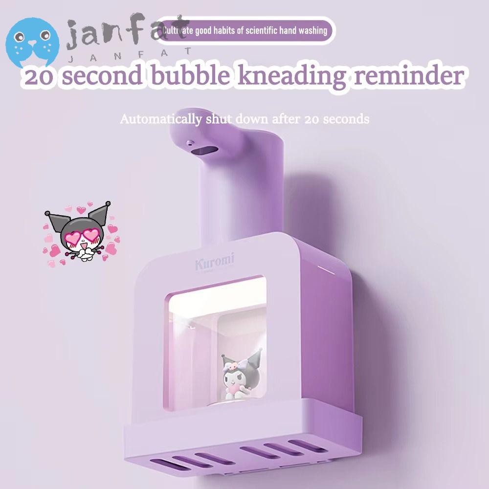 Janfat เครื่องจ่ายสบู่ Sanrio, เจลทําความสะอาดมือโฟม Cinnamoroll Kuromi|การ์ตูนเหนี่ยวนําอัตโนมัติชาร์จ ยูเอสบี สิ่งจําเป็นในชีวิตประจําวันอัจฉริยะ