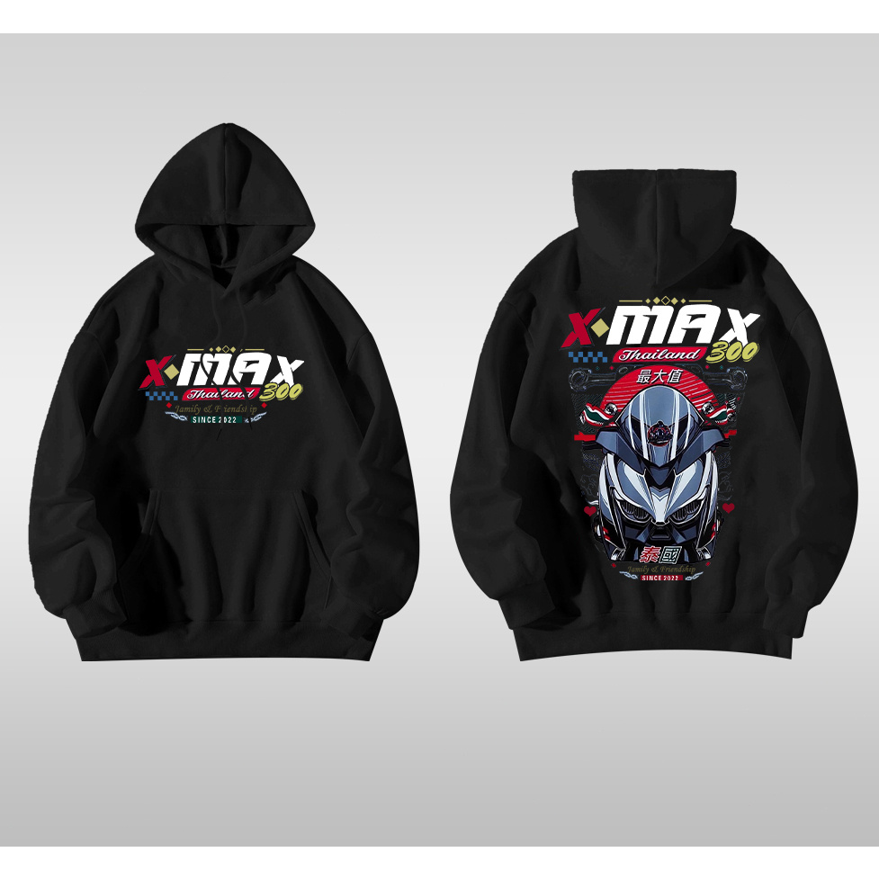 【HOT】ผ้าฝ้าย 100%XMAX เสื้อฮู้ดแขนยาวอ#ใส่ขับรถ ออกทริป เล่นกีฬาได้ ลายสวยผ้าดี ตรงปกที่สุด ลิขสิทธิ์ดั้งเดิม100%cotton