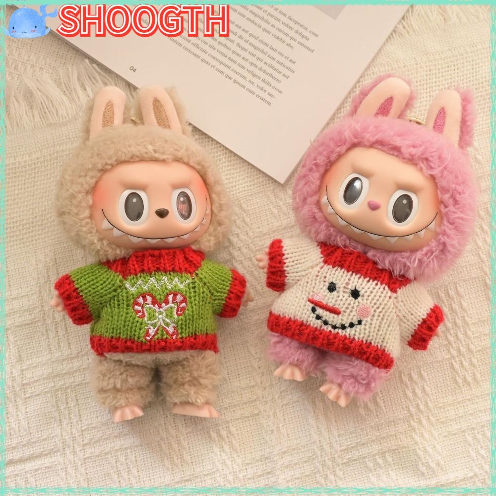 Shoogth 14-17 ซม. Labubu ตุ๊กตา Labubu เสื้อผ้าตุ๊กตา, สีสัน Kawaii ตุ๊กตาถักเสื้อกันหนาว, แฟชั่น Labubu|ของเล่นคริสต์มาส 14-17 ซม. ตุ๊กตาอุปกรณ์เสริม Labubu ตุ๊กตา