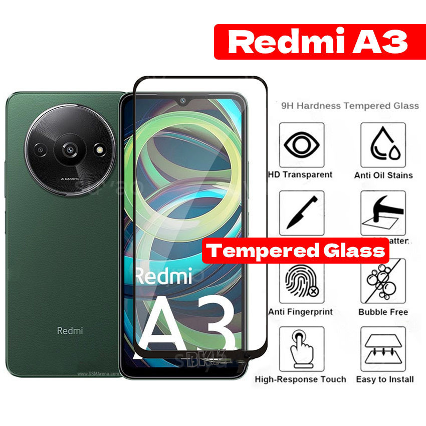 ฟิล์มกระจก สำหรับ Xiaomi แบบเต็มจอ Redmi A3 A2 A1 Redmi 13C/ Poco C65 Redmi Note13 Pro Plus Redmi 12 12C รุ่นกาวเต็มแผ่น