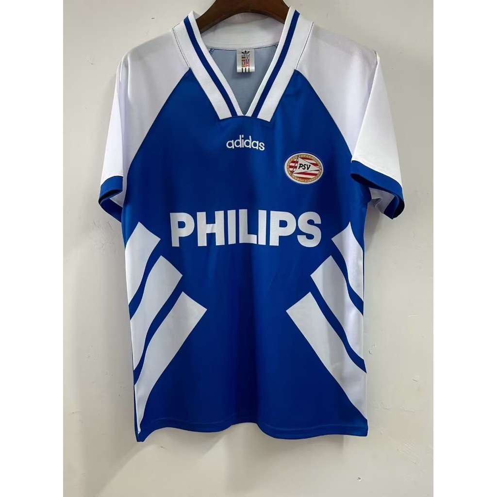 1994 PSV Home Blue Vintage Jersey S-XXL ผู้ใหญ่แขนสั้นแห้งเร็วกีฬาฟุตบอลด้านบน AAA