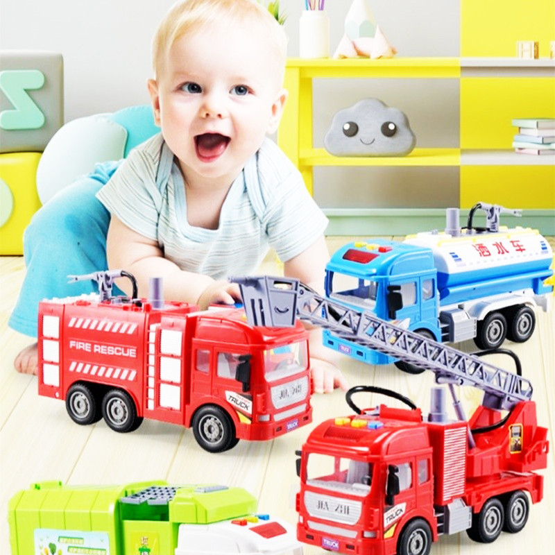 รถดับเพลิง รถของเล่น รถดับเพลิงฉีดน้ำได้  มีเสียง ,มีไฟ,วิ่งได้  ของเล่นเพื่อการศึกษาสำหรับเด็ก - รูปที่ 2