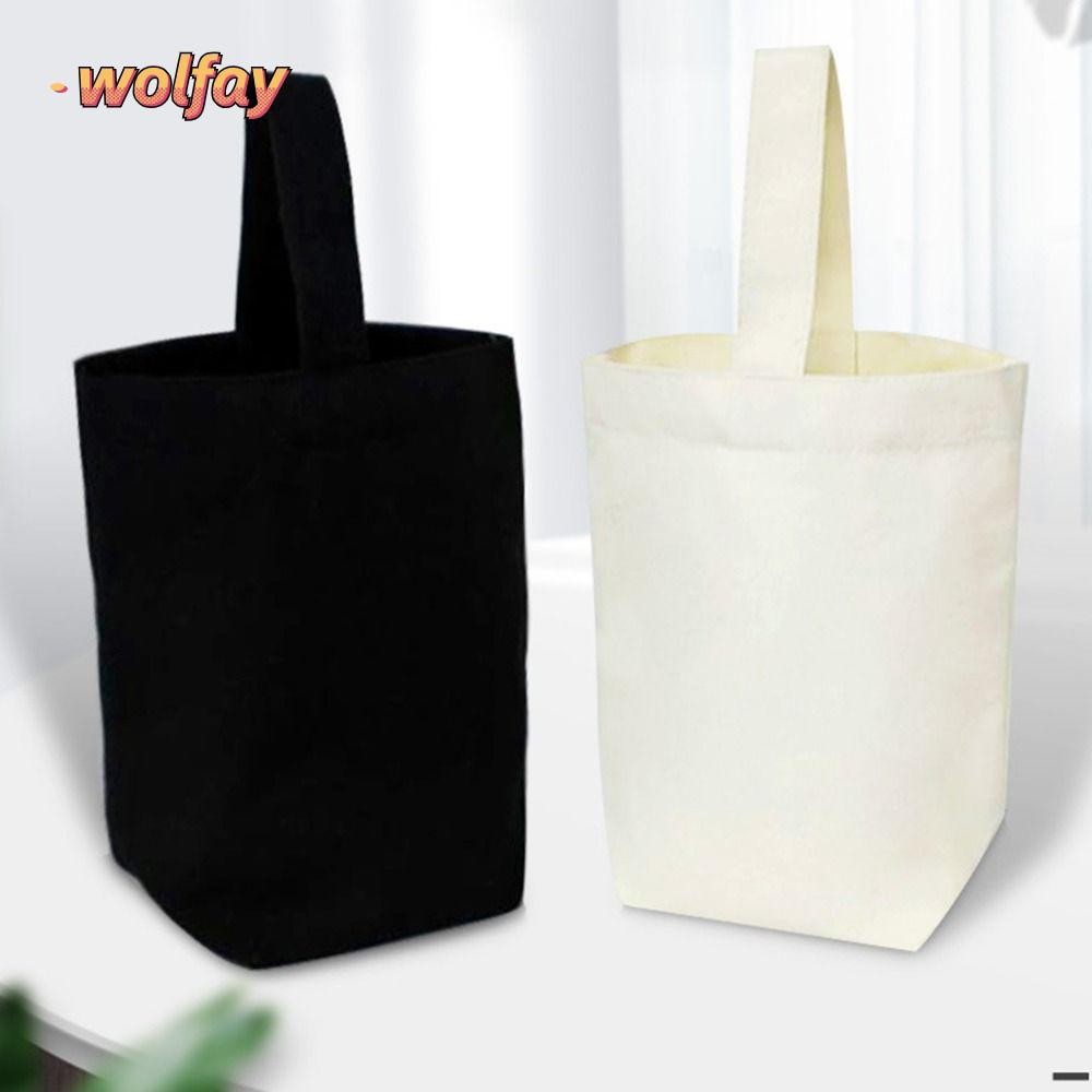 Wolfay Tote Bag, กระเป๋าถือผ้าแคนวาสความจุขนาดใหญ่สีทึบ, การจัดการผ้าใบทุกวัน