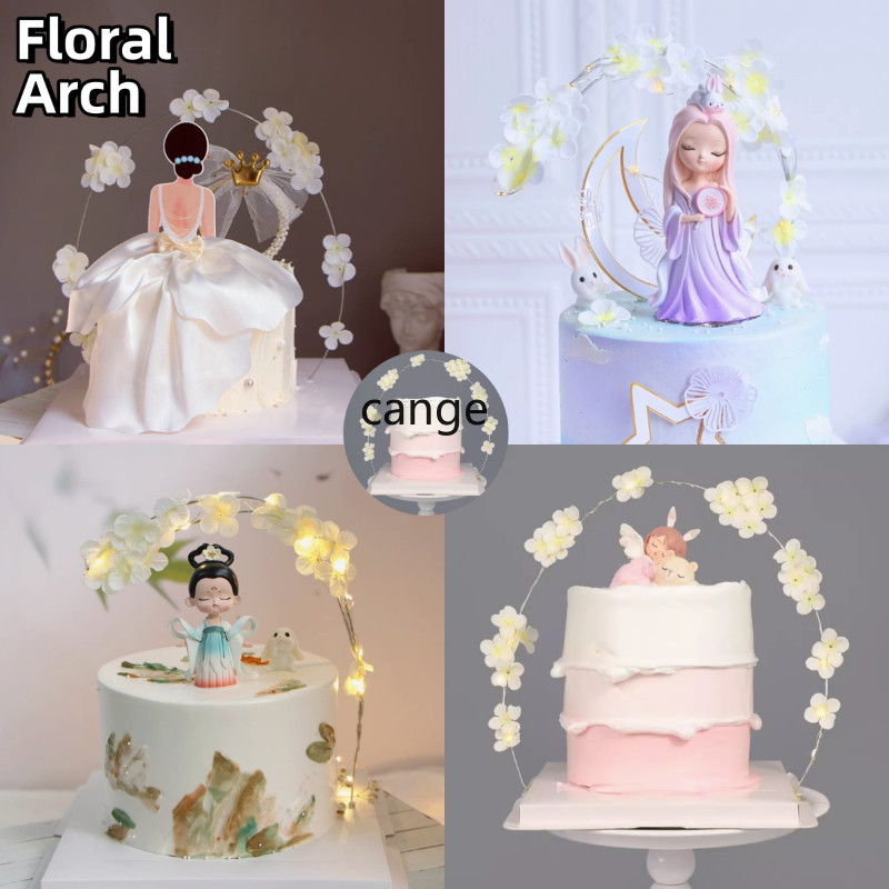 ตกแต่งเค้กอบ plug-in Change Jade Rabbit ตกแต่งสําหรับเทศกาลกลางฤดูใบไม้ร่วง Flower Art Arch Little Fairy ชุดปาร์ตี้วันเกิด