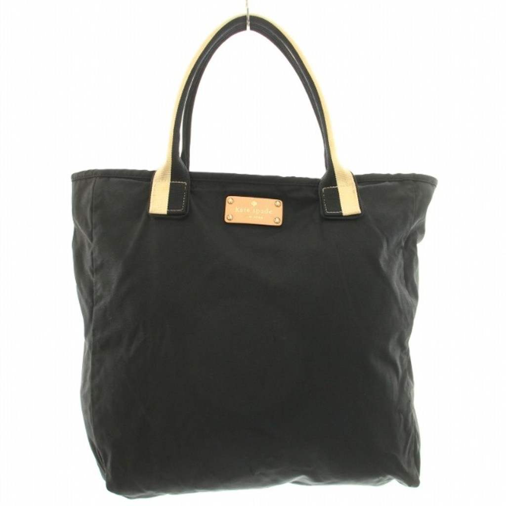 Kate SPADE TOTE BAG NYLON LOGO BLACK ส่งตรงจากญี่ปุ่น มือสอง
